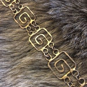 Vintage gold plated cleopatra style link bracelet